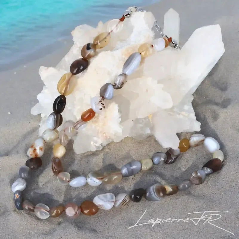 Collier pierres naturelles en Agate - La Pierre FR