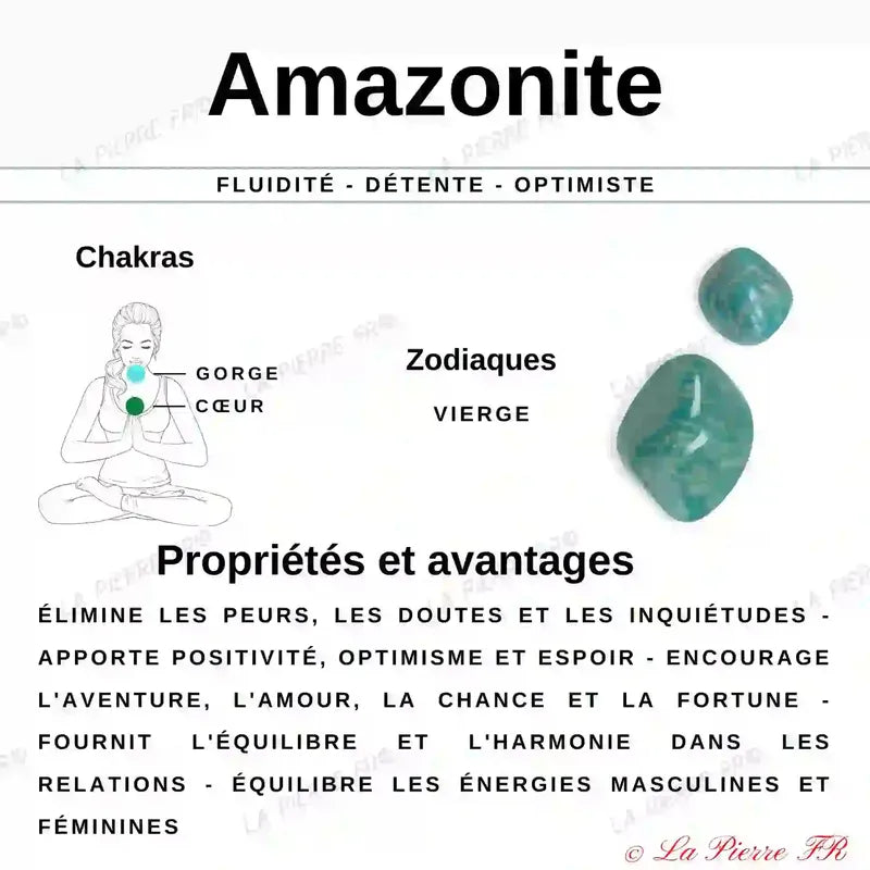 Collier pierres naturelles en Amazonite - La Pierre FR