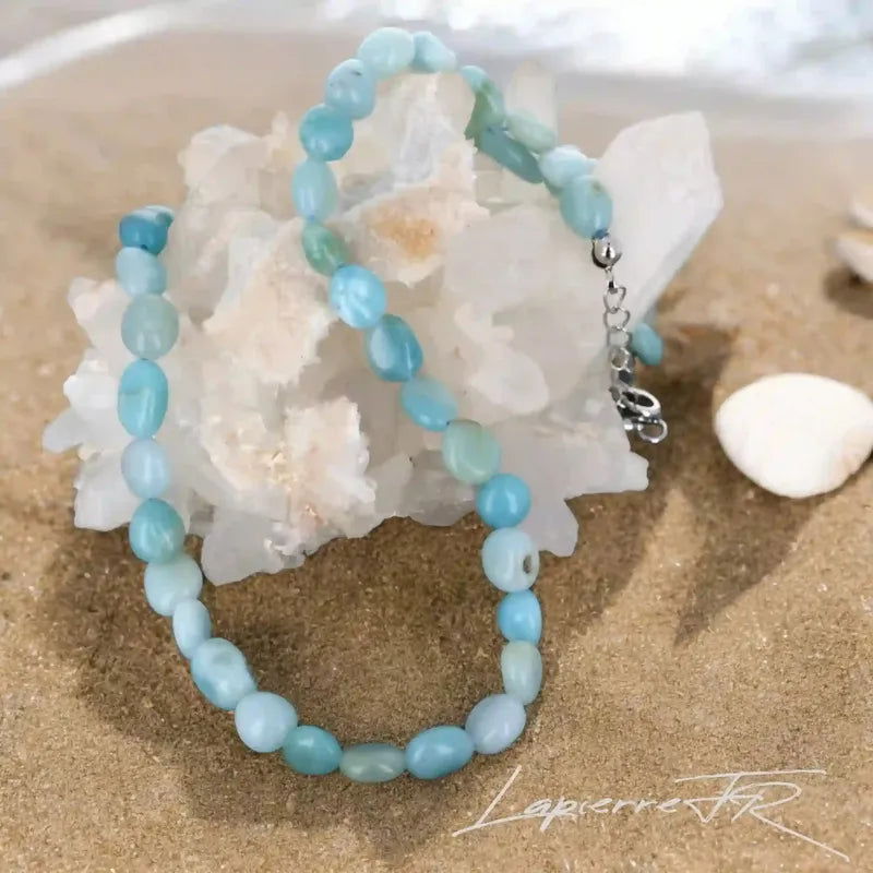 Collier pierres naturelles en Amazonite - La Pierre FR