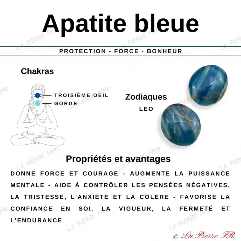 Collier pierres naturelles en Apatite bleue - La Pierre FR