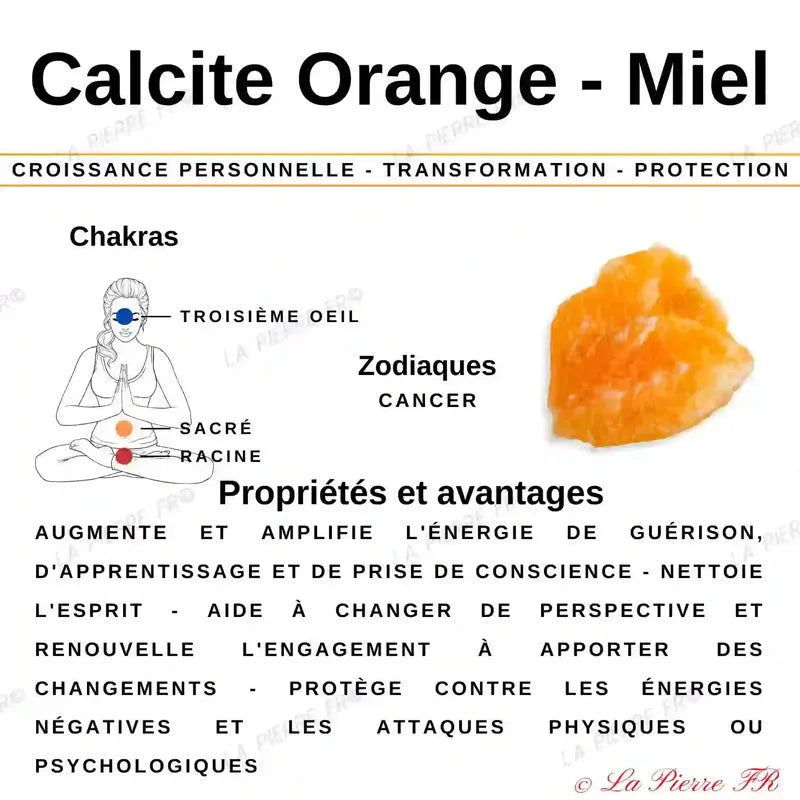 Collier pierres naturelles en Calcite orange - La Pierre FR