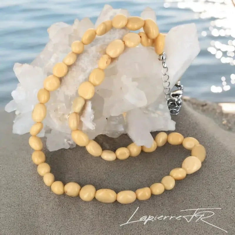 Collier pierres naturelles en Calcite orange - La Pierre FR