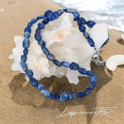 Collier pierres naturelles en Cyanite bleue - La Pierre FR