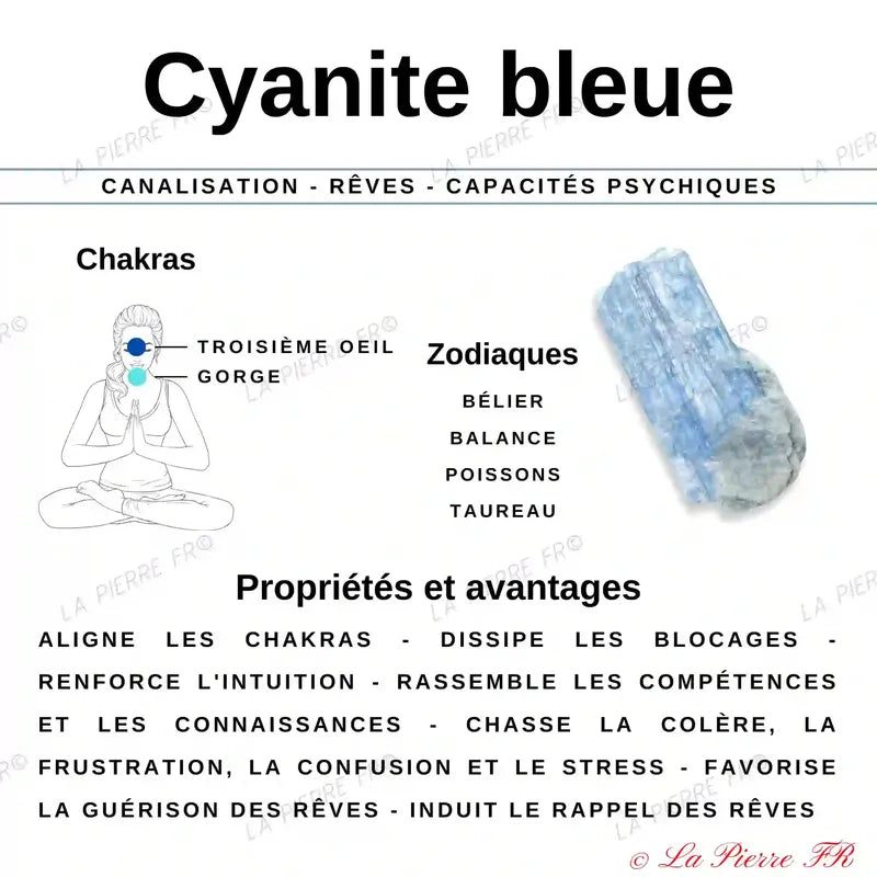 Collier pierres naturelles en Cyanite bleue - La Pierre FR