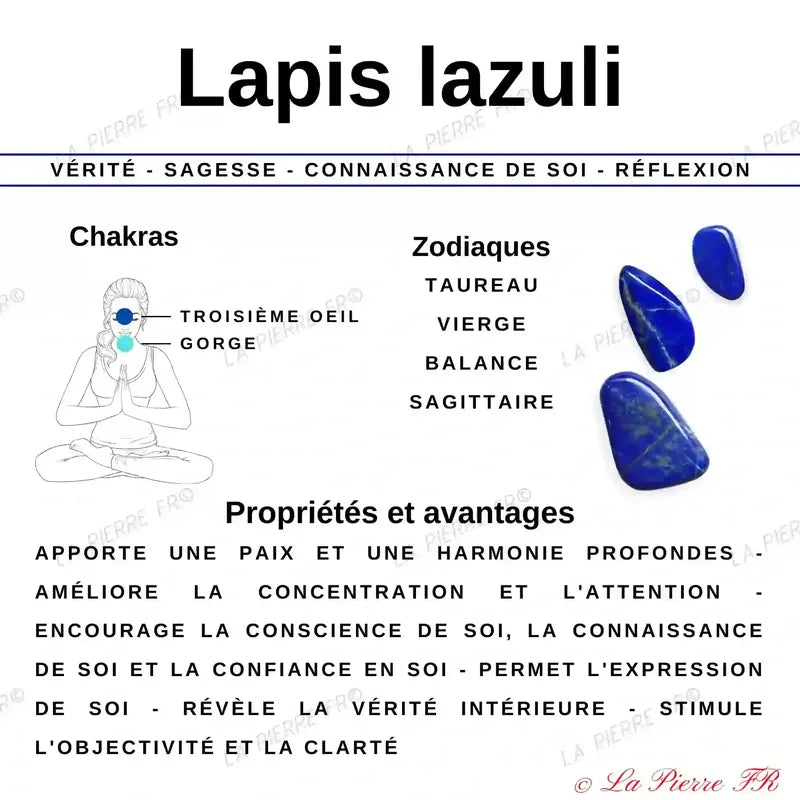 Collier pierres naturelles en Lapis Lazuli - La Pierre FR