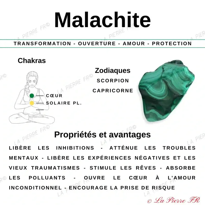 Collier pierres naturelles en Malachite - La Pierre FR