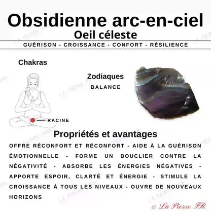 Collier pierres naturelles en Obsidienne Œil Céleste - La Pierre FR