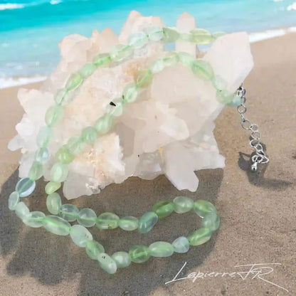 Collier pierres naturelles en Prehnite - La Pierre FR