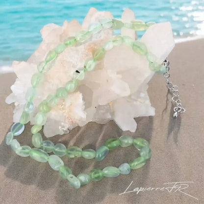 Collier pierres naturelles en Prehnite - La Pierre FR