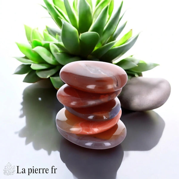Cornaline en galet plat - Pierre Estime de Soi