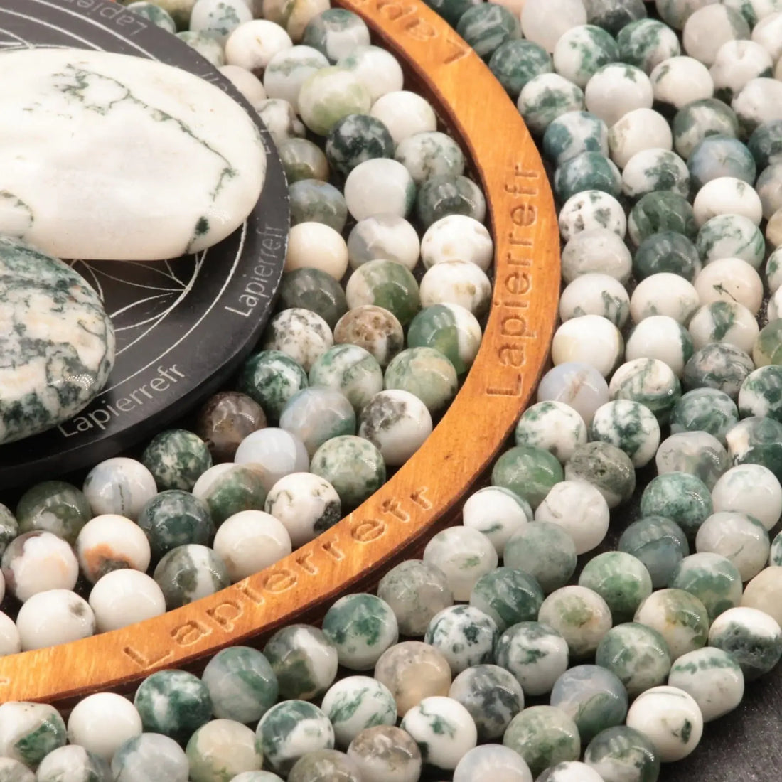 Fil de Perles Agate Arbre ronde 4mm 6mm 8mm | Perle pierre naturelle | Gemmes | Qualité AA+
