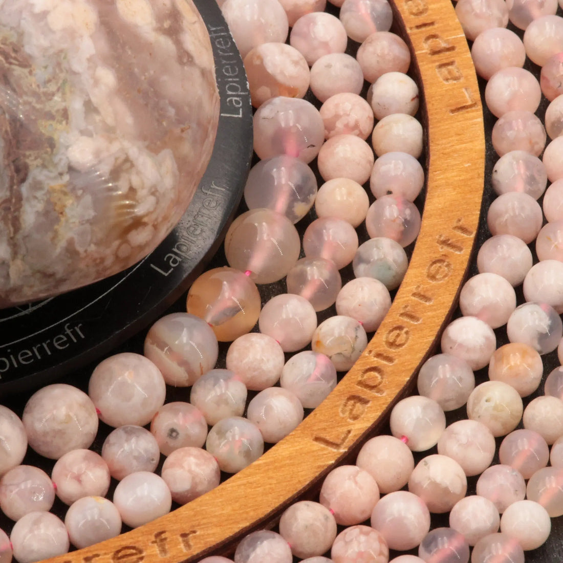 Fil de perles Agate fleur naturelle ronde 6mm 8mm 10mm | Perle pierre naturelle | Gemmes | Qualité AA+