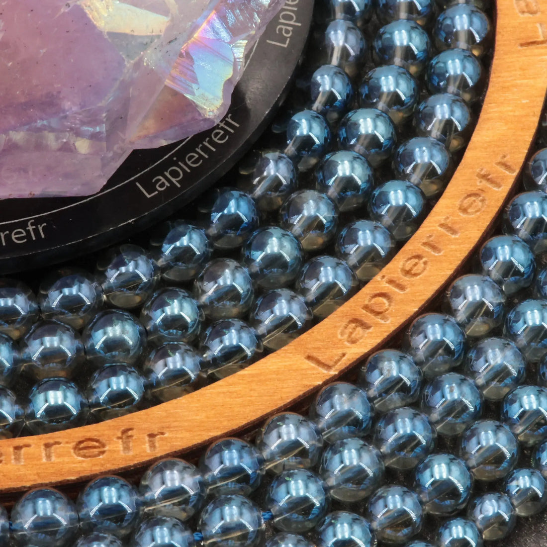 Fil de perles Aqua Aura bleu ronde 6mm 8mm | Perle pierre naturelle ronde et lisse | Gemmes