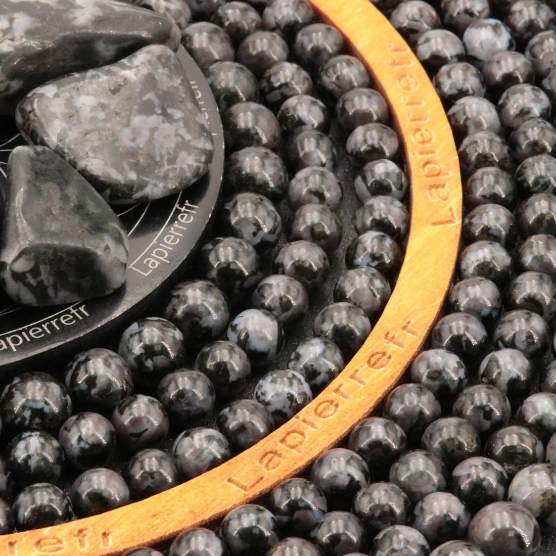 Fil de perles Gabbro naturelle ronde 6mm 8mm 10mm | Perle pierre naturelle