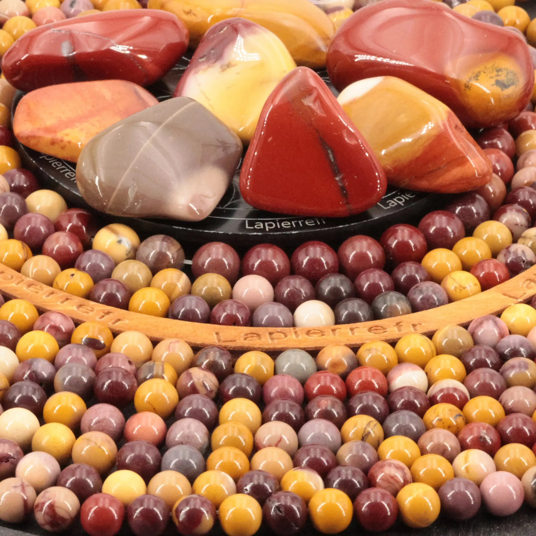 Fil de perles Jaspe Mokaite ronde 4mm 6mm 8mm 10mm | Perle pierre naturelle ronde et lisse | Gemmes La Pierre FR