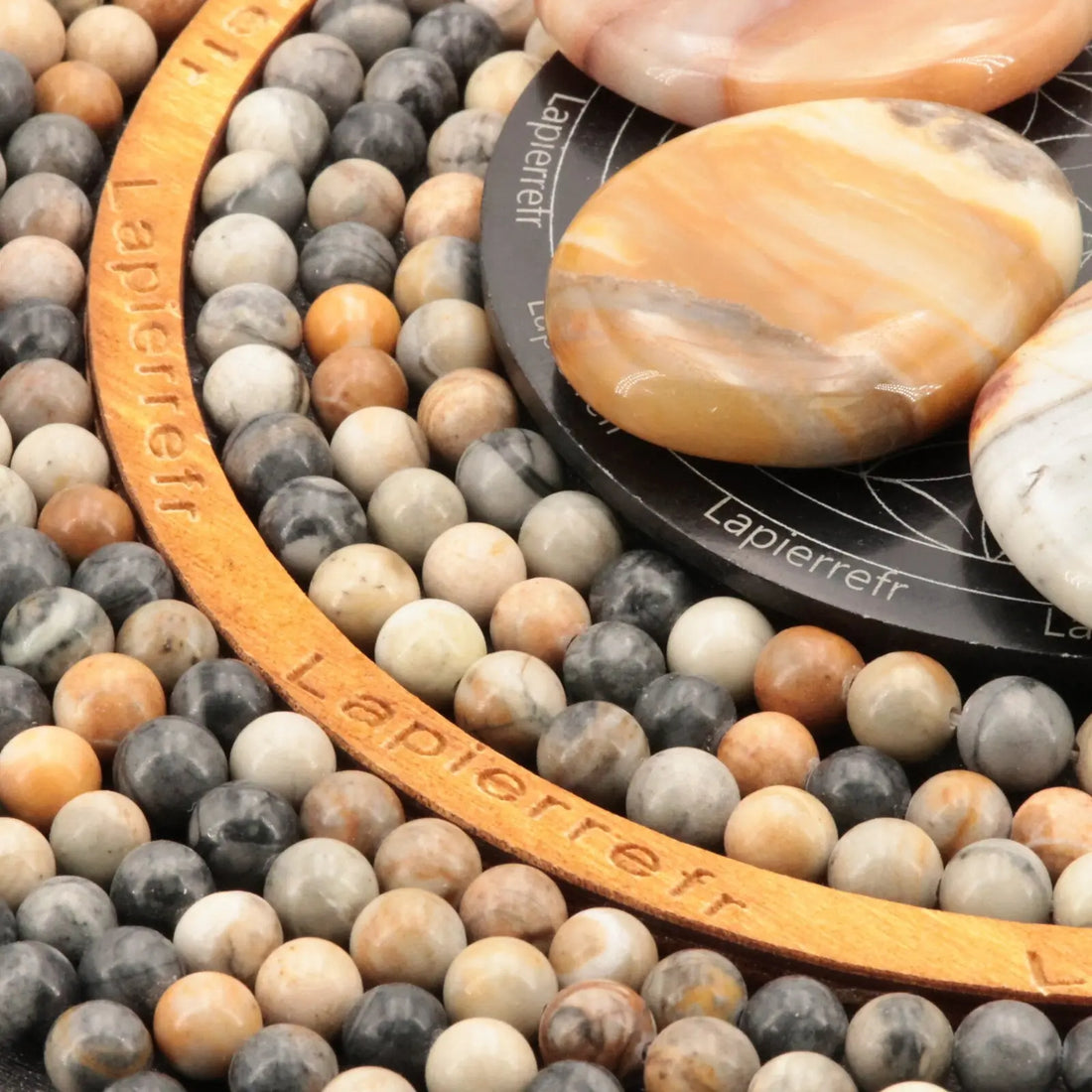 Fil de perles Jaspe Picasso ronde 4mm 6mm 8mm 10mm | Perle pierre naturelle | Gemmes | Qualité AAA