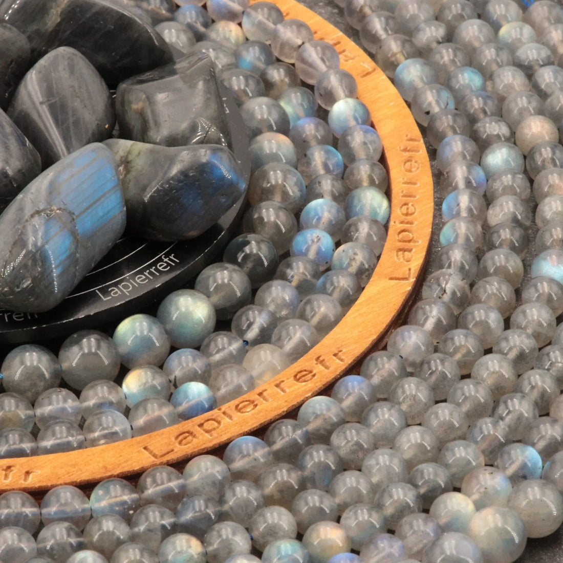 Fil de perles Labradorite bleue ronde 4mm 6mm 8mm 10mm | Perle pierre naturelle ronde et lisse | Gemmes
