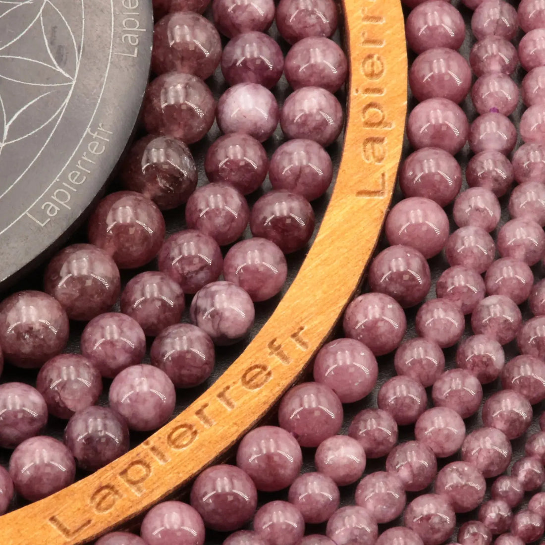 Fil de perles Lépidolite violette ronde 6mm 8mm 10mm | Perle pierre naturelle ronde et lisse | Gemmes | Qualité AAA