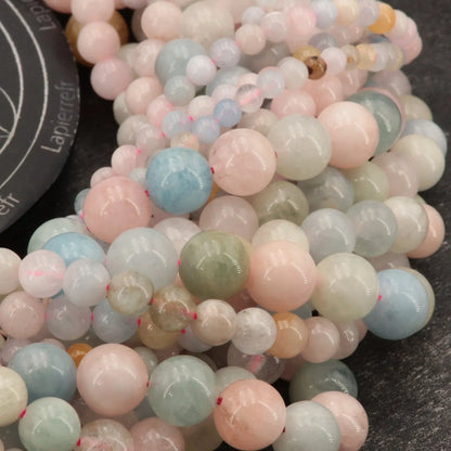 Fil de perles Morganite naturelle 4mm 6mm 8mm 10mm | Perle pierre naturelle | Gemmes | Qualité AAA