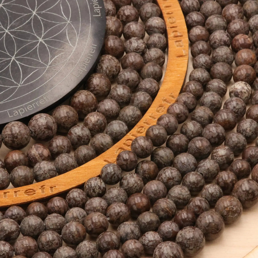 Fil de perles Obsidienne brune ronde naturelle 4mm 6mm 8mm 10mm La Pierre FR