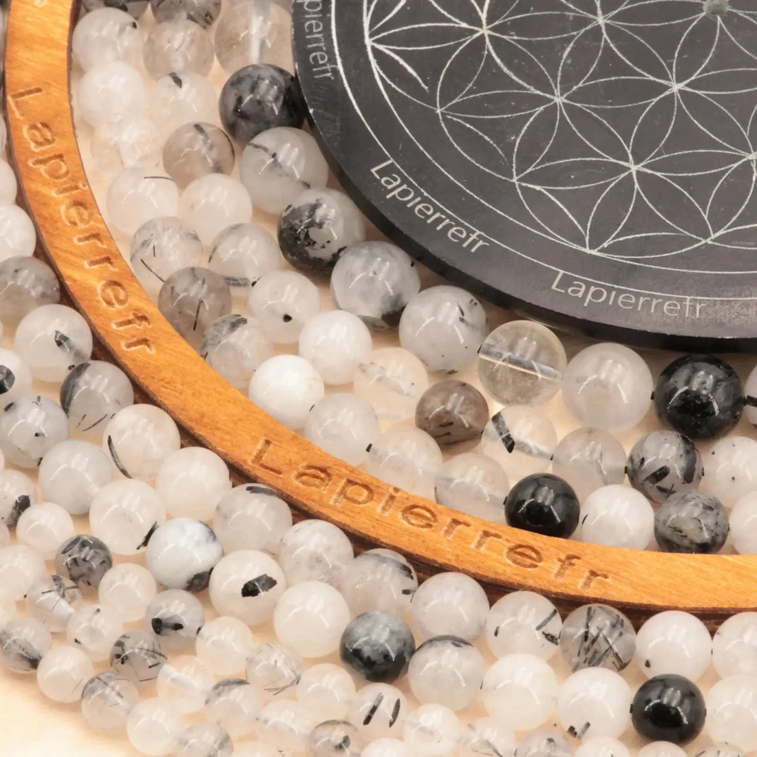 Fil de perles Quartz tourmaline noire 4mm 6mm 8mm 10mm | Perle pierre naturelle La Pierre FR