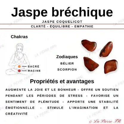 Perles Jaspe Bréchique 4 mm x 13 mm – Lot de 26 perles naturelles