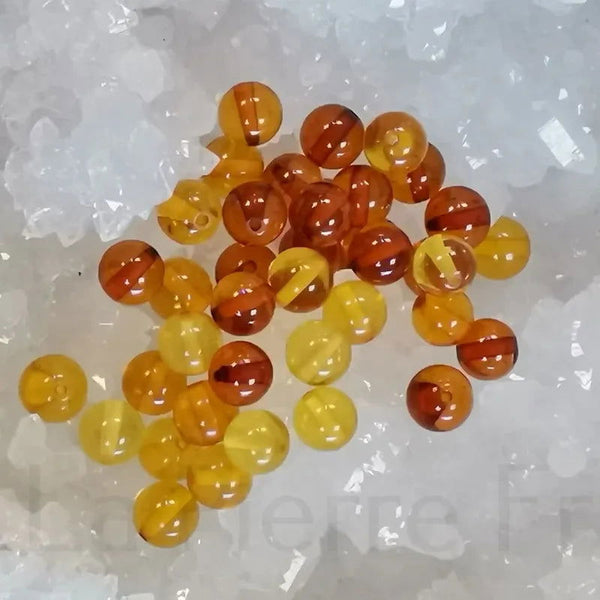 Lot de 5 perles Ambre de la Baltique 100% naturelle, qualité AAA - La Pierre FR