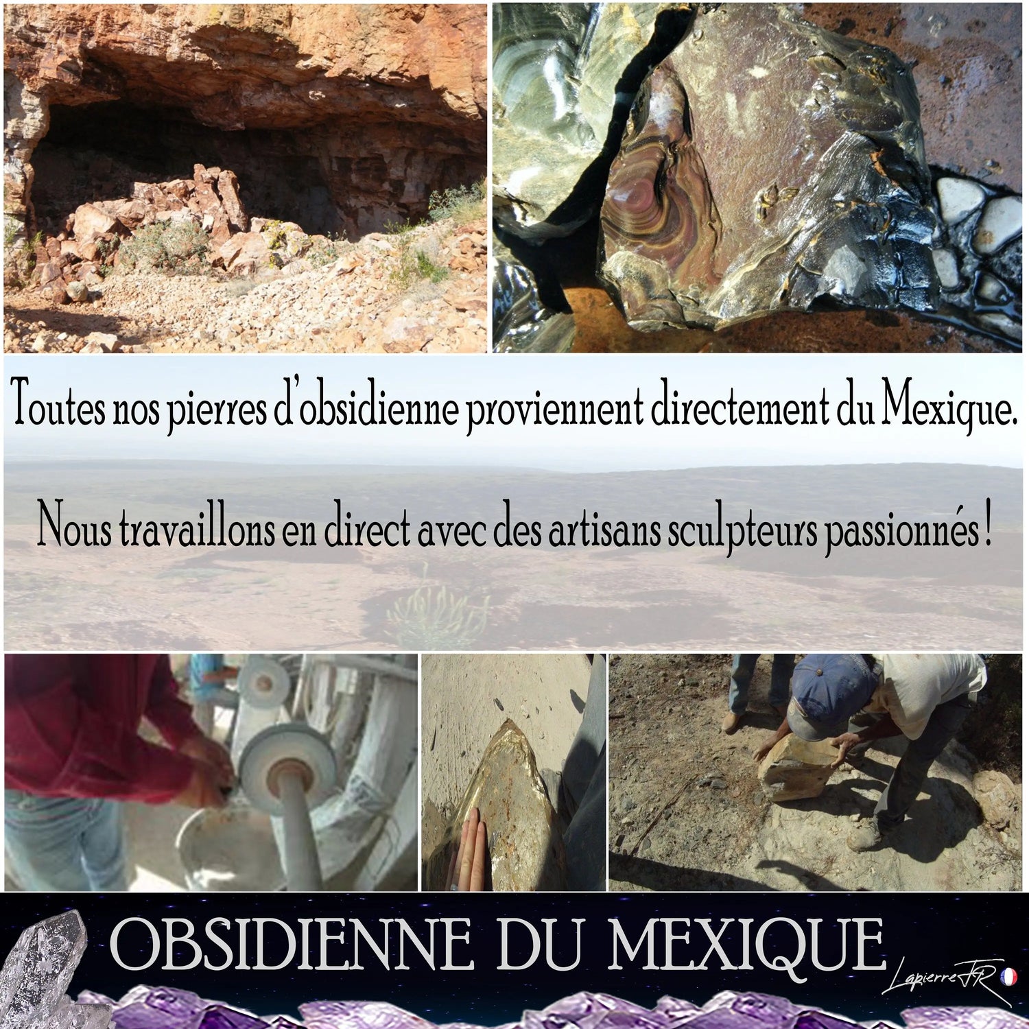 Obsidienne Œil céleste du Mexique 745g