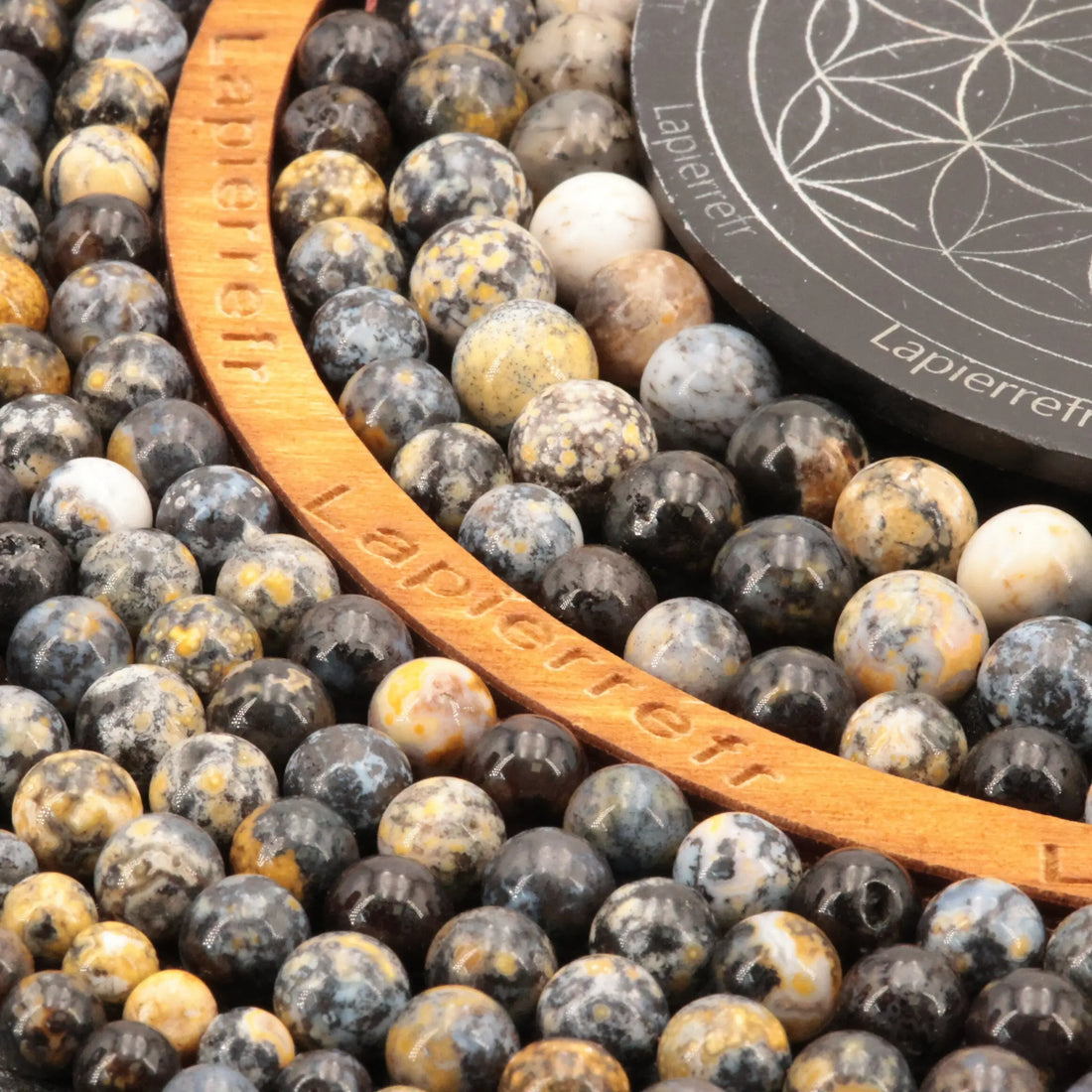Fil de perles Jaspe Orbiculaire / Océanique ronde 6mm 8mm 10mm | Perle pierre naturelle ronde et lisse | Gemmes
