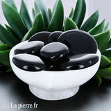 Onyx Noir en galet plat - Pierre de Purification