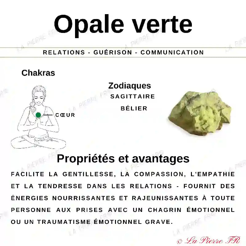 Opale Verte - Cœur en pierre naturelle