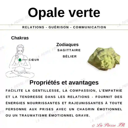 Opale Verte - Cœur en pierre naturelle