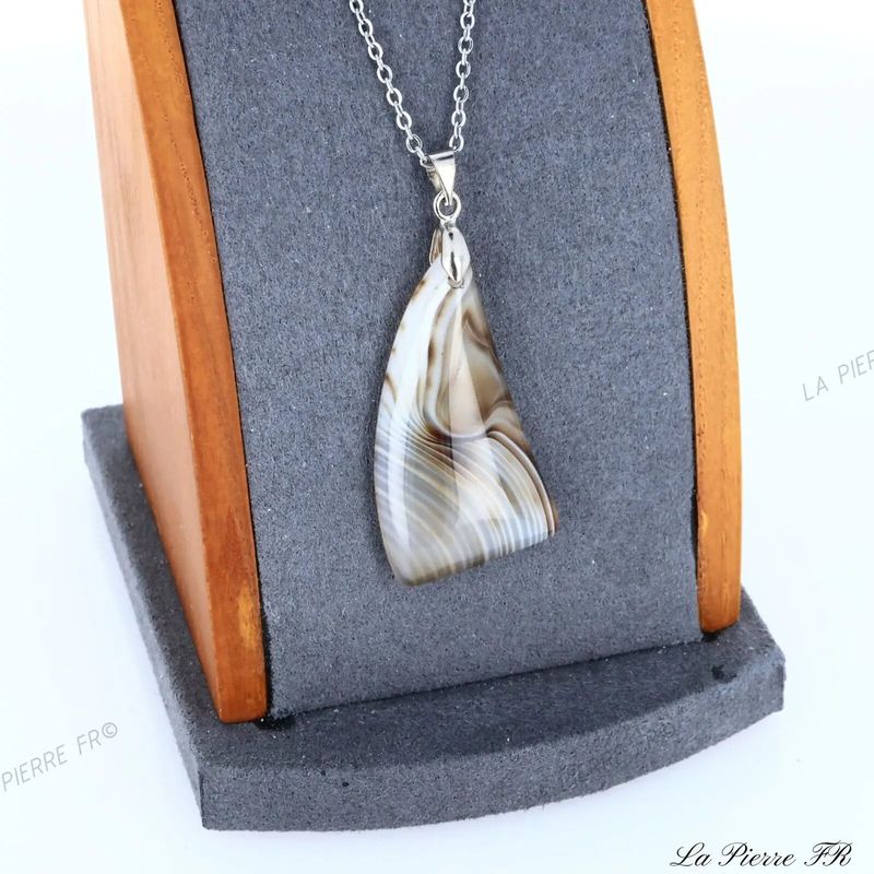 Pendentif Agate Marron du Brésil | Pendentif pierre naturelle - La Pierre FR