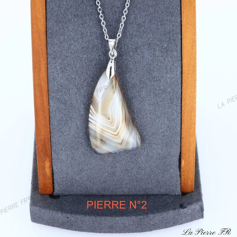 Pendentif Agate Marron du Brésil | Pendentif pierre naturelle - La Pierre FR