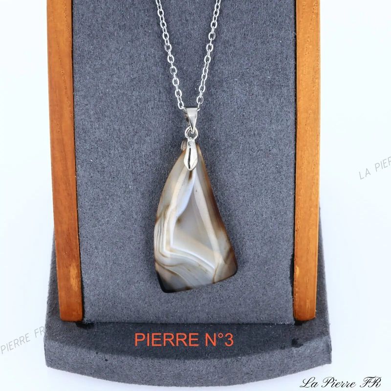 Pendentif Agate Marron du Brésil | Pendentif pierre naturelle - La Pierre FR