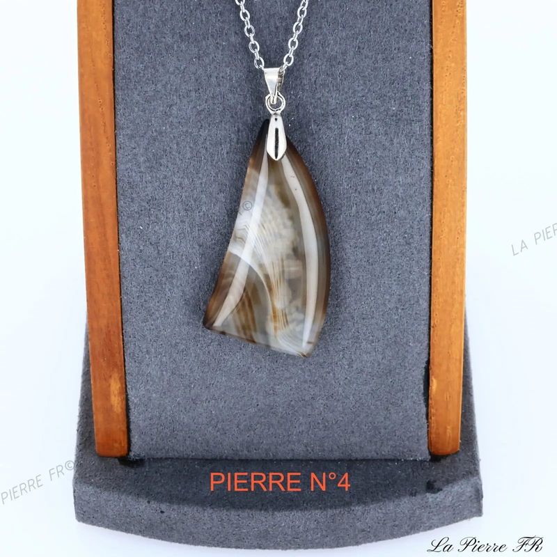 Pendentif Agate Marron du Brésil | Pendentif pierre naturelle - La Pierre FR