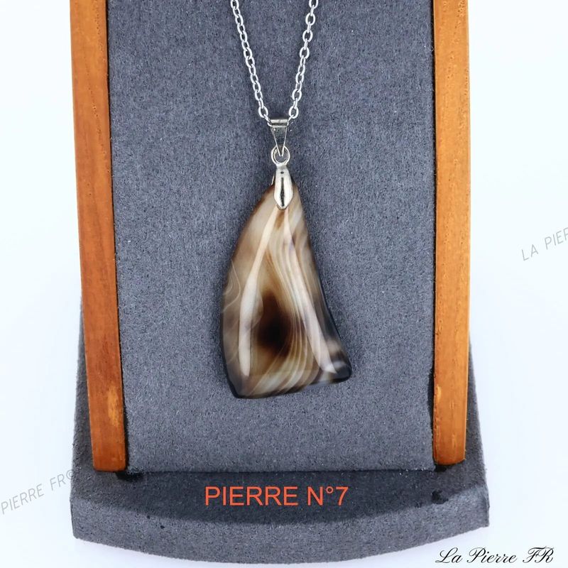 Pendentif Agate Marron du Brésil | Pendentif pierre naturelle - La Pierre FR