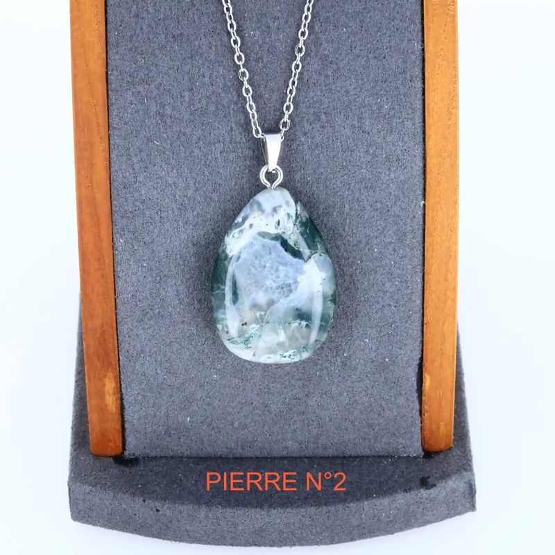 Pendentif Agate Mousse | Pendentif pierre naturelle - La Pierre FR