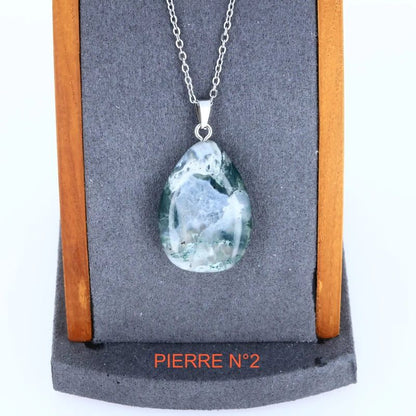 Pendentif Agate Mousse | Pendentif pierre naturelle - La Pierre FR