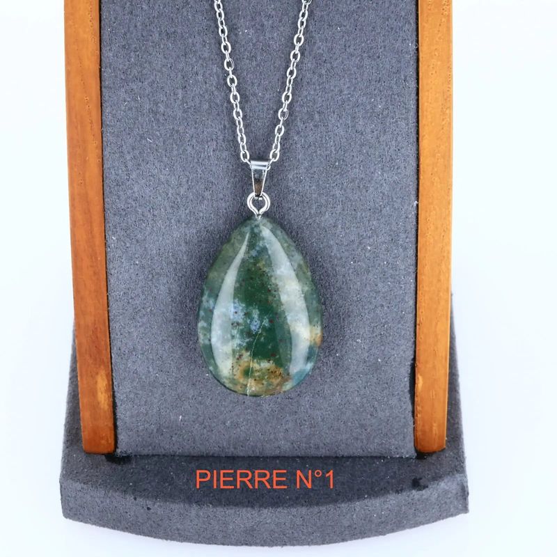 Pendentif Agate Mousse | Pendentif pierre naturelle - La Pierre FR