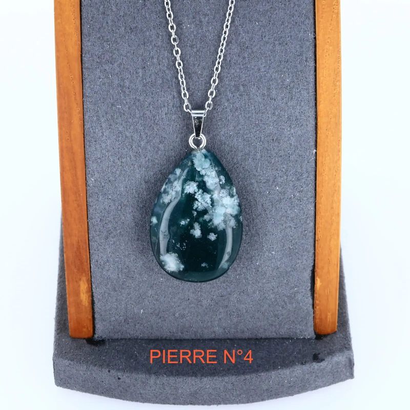 Pendentif Agate Mousse | Pendentif pierre naturelle - La Pierre FR