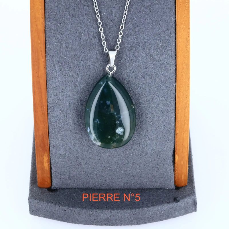 Pendentif Agate Mousse | Pendentif pierre naturelle - La Pierre FR