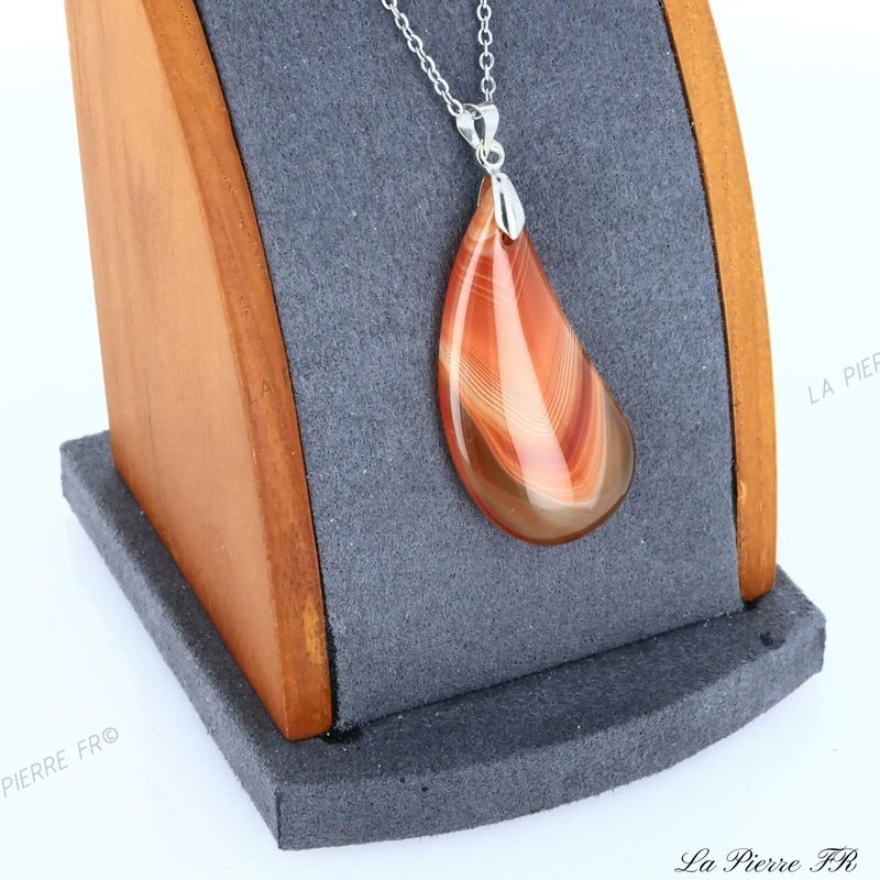 Pendentif Agate rouge du Brésil | Pendentif pierre naturelle - La Pierre FR