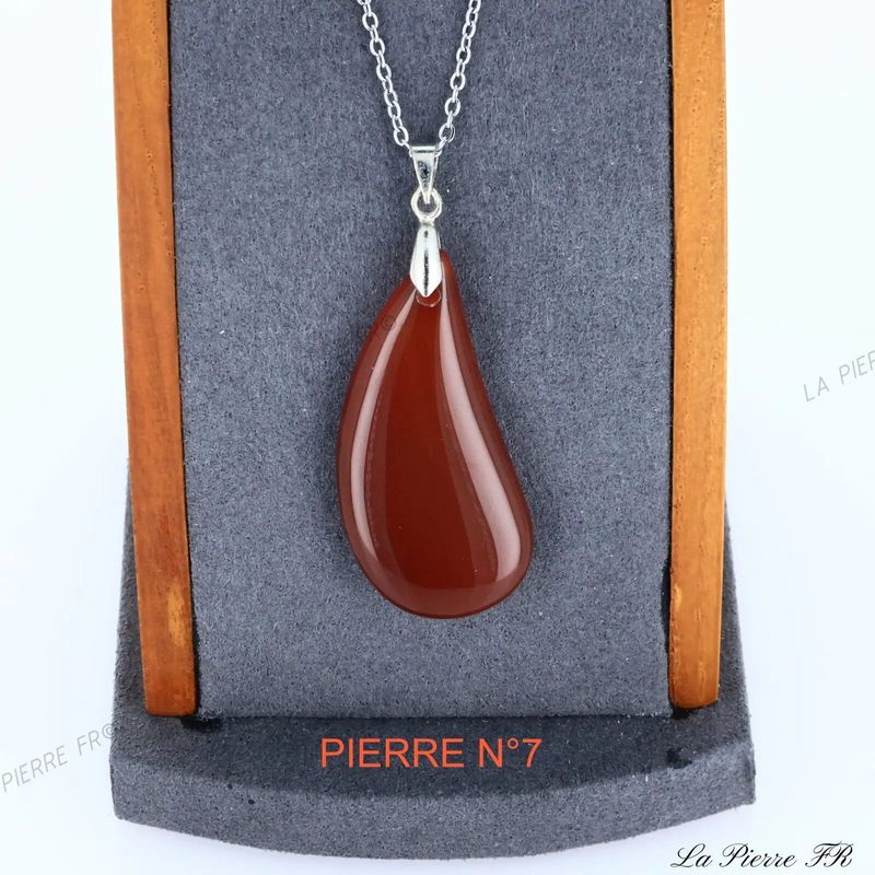 Pendentif Agate rouge du Brésil | Pendentif pierre naturelle - La Pierre FR