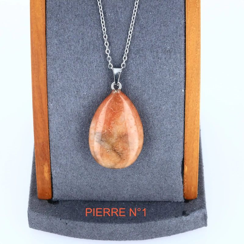 Pendentif Aventurine orange | Pendentif pierre naturelle - La Pierre FR