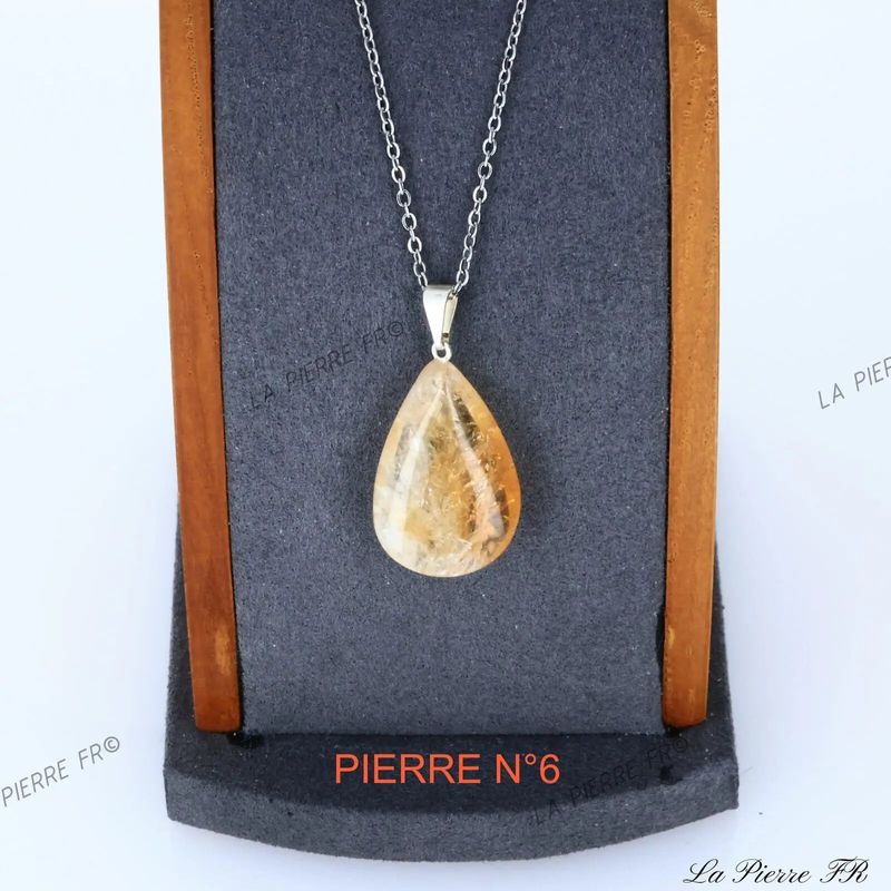 Pendentif Citrine du Brésil en pierre naturelle - La Pierre FR