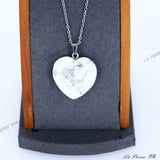 Pendentif Howlite blanche | Pendentif cœur en pierre naturelle - La Pierre FR