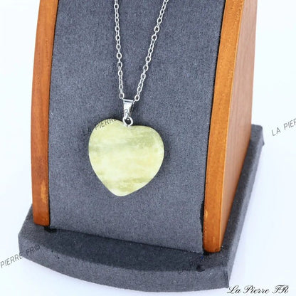 Pendentif Jade vert | Pendentif cœur en pierre naturelle - La Pierre FR