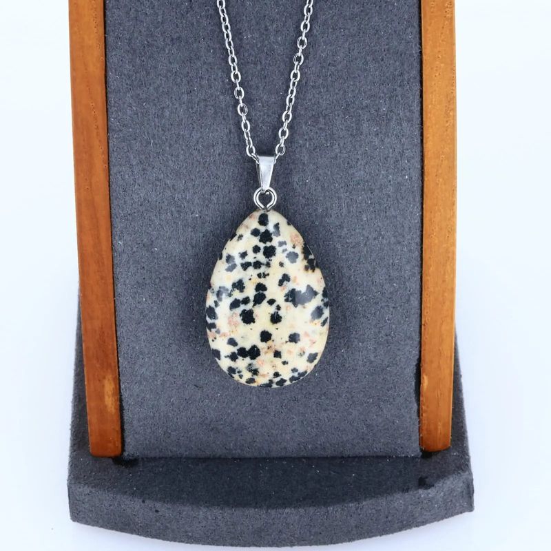 Pendentif Jaspe Dalmatien | Pendentif pierre naturelle - La Pierre FR