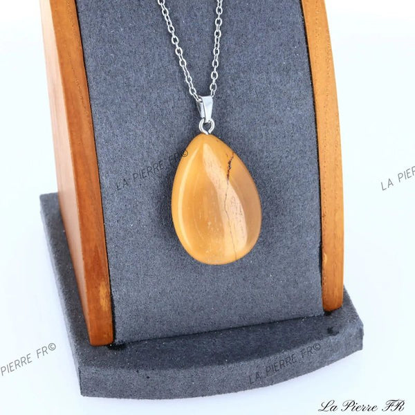 Pendentif Jaspe Mokaite jaune | Pendentif pierre naturelle - La Pierre FR